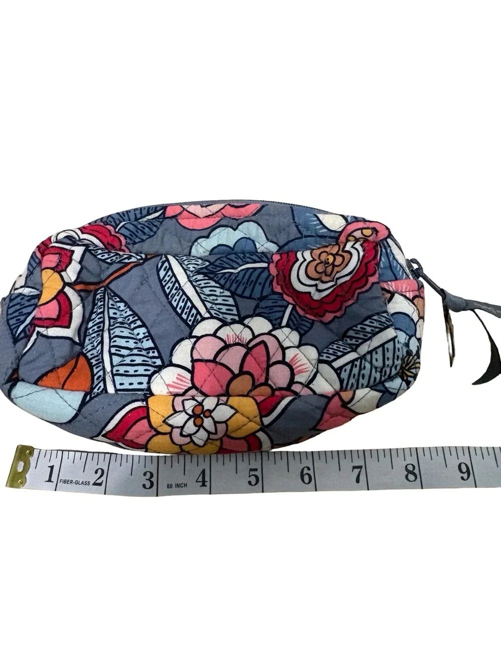 Vera Bradley Quilted Floral Make-Up Pouch - Navy, Pink & Yellow Accents - Picture 2 of 6